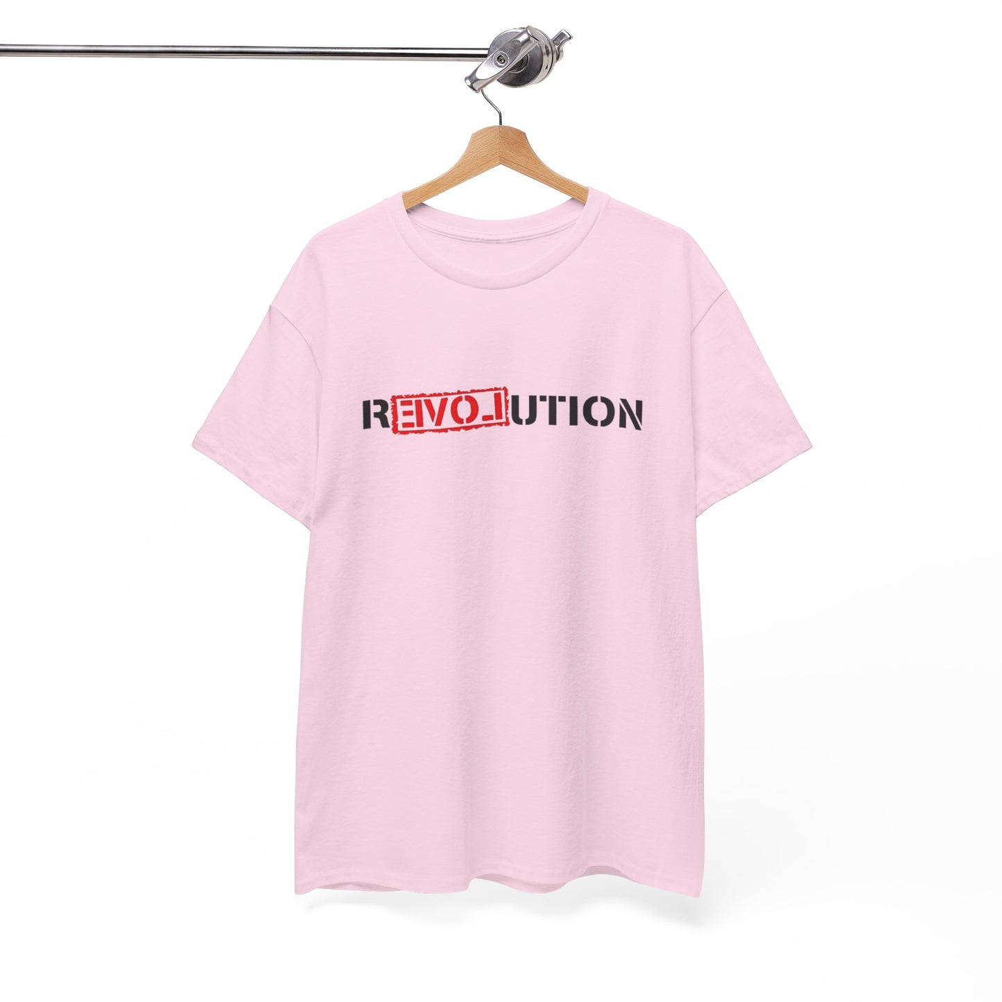 Heavy Cotton Tee with REVO-lution Design - Casual Wear, Statement Shirt, Gift for Activists, Streetwear Essential