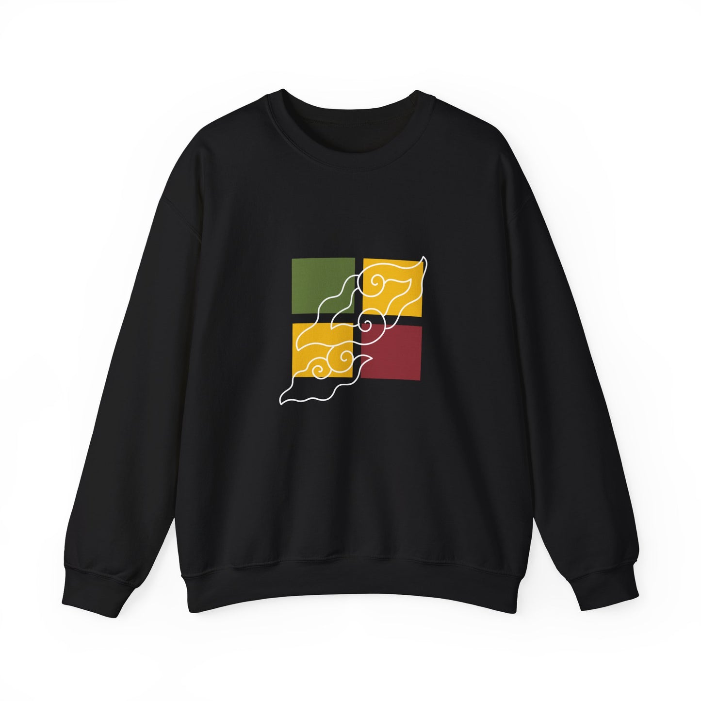 Cozy Graphic Crewneck Sweatshirt with Abstract Colors, Unisex Sweatshirt, Fall Fashion, Layering Essentials, Relaxed Vibe, Gift for Her/Him