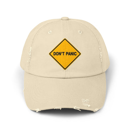 Don't Panic Distressed Cap, Unisex Funny Cap, Casual Hat for Daily Wear, Gift for Friends, Cool Accessory
