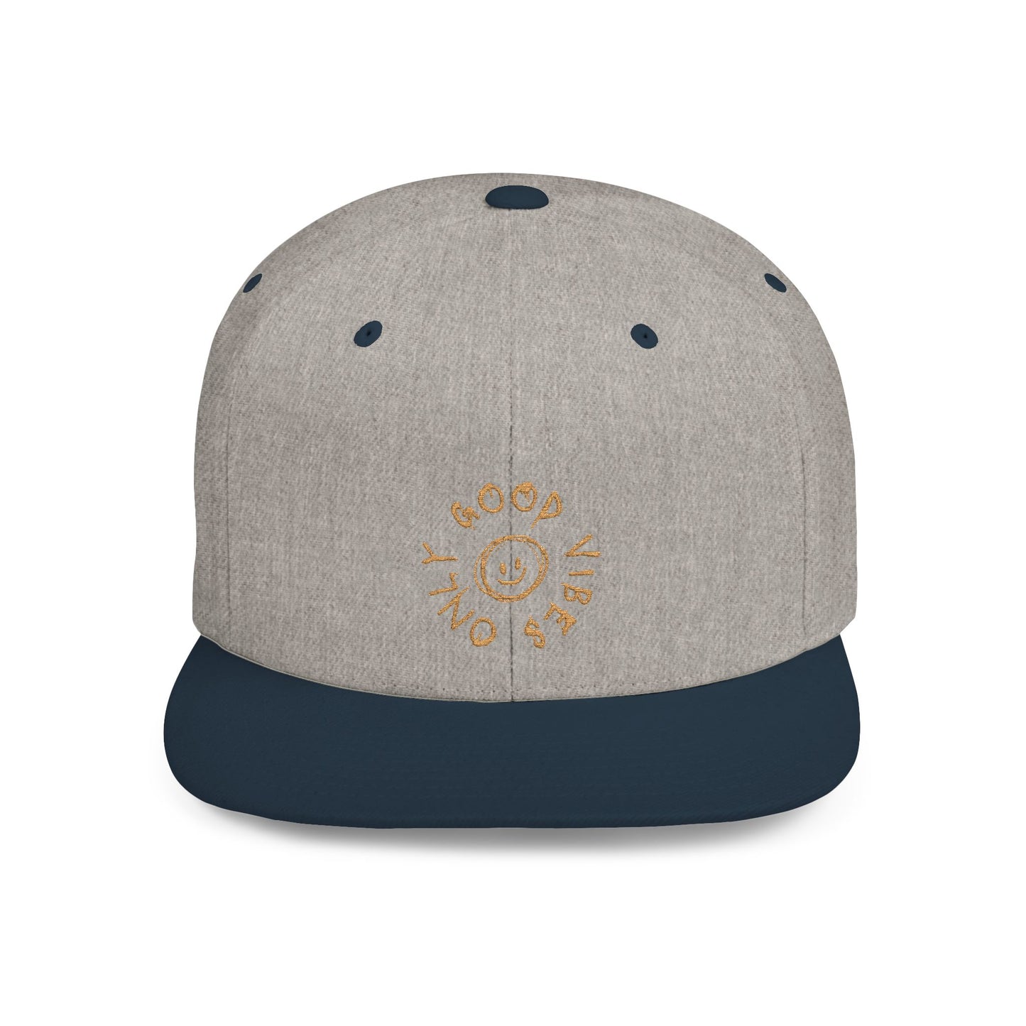 Good Vibe Flat Bill Snapback Cap | Trendy Hat for All Occasions, Cool Gift, Casual Wear, Outdoor Activities, Summer Style