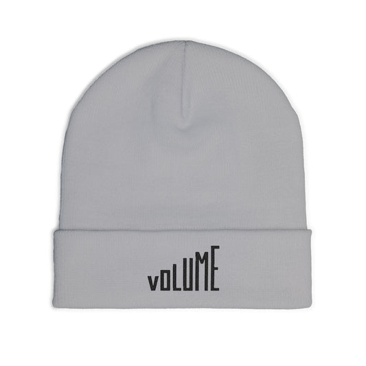 Stylish Knit Beanie - 'VOLUME' Embroidery, Warm Winter Hat, Gift for Music Lovers, Unisex Fashion Accessory, Cozy Beanie