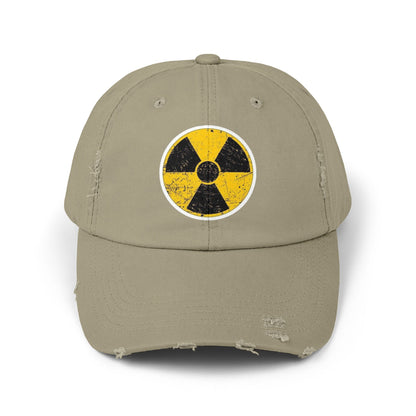 Vintage-Inspired Nuclear Cap, Distressed Adjustable Hat for Casual Wear, Perfect Gift for Friends, Art Lovers, and Festivals