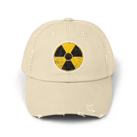 Vintage-Inspired Nuclear Cap, Distressed Adjustable Hat for Casual Wear, Perfect Gift for Friends, Art Lovers, and Festivals