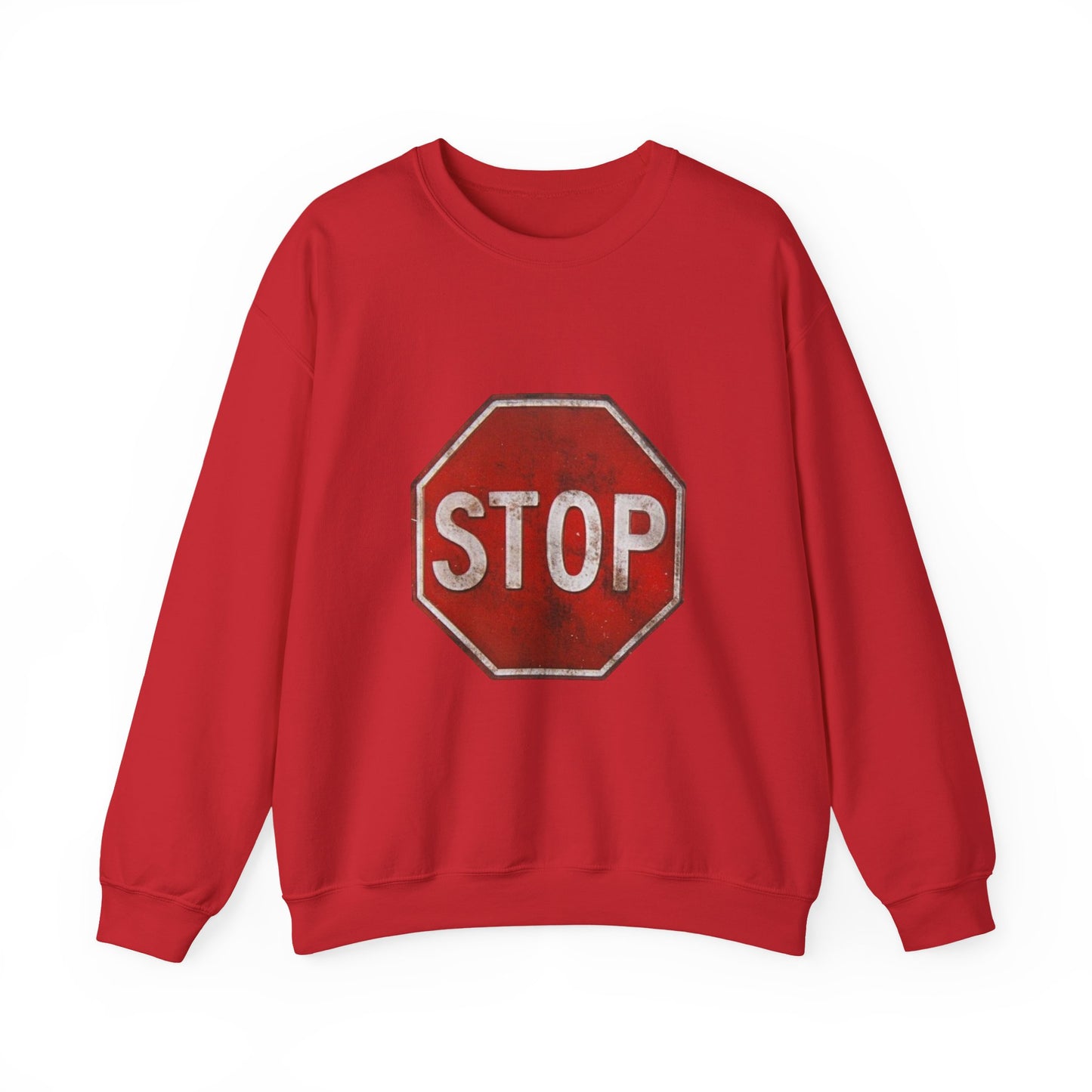 Stop Sign Crewneck Sweatshirt, Casual Wear, Gift for Drivers, Street Style, Motivational Clothing, Safety Awareness Apparel