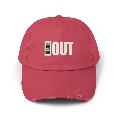 Distressed Cap with 'INSIDE OUT' Design – Trendy Unisex Hat for Casual Wear, Outdoor Adventures, Gifts, Festivals, Everyday Style