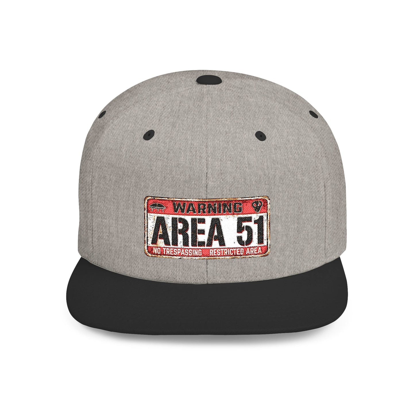 Area 51 Flat Bill Snapback Hat, UFO Fan Gear, Alien Enthusiast Cap, Unique Gift for Sci-Fi Lovers, Cool Statement Accessory