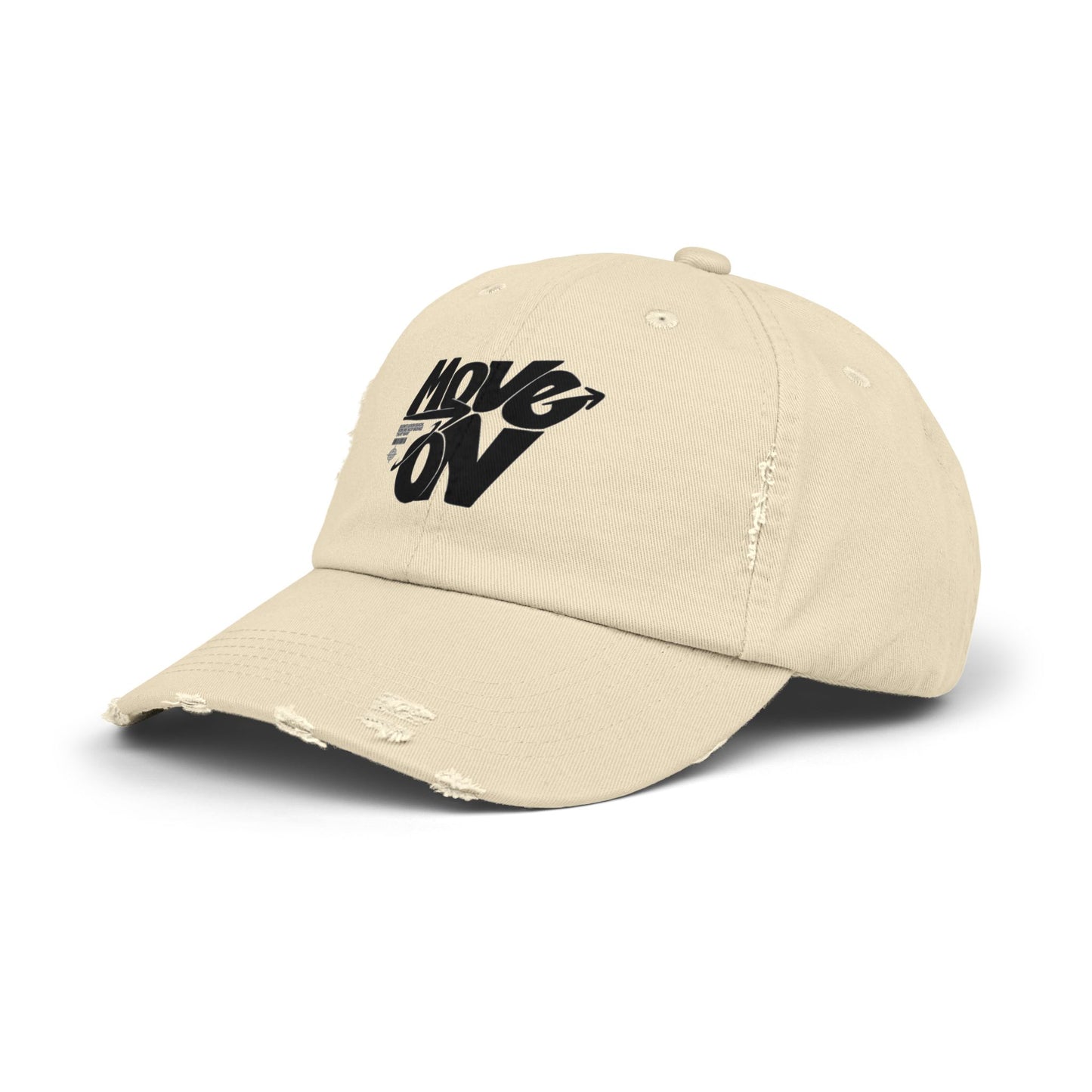 Motivational Distressed Cap: Move On, Casual Hat, Outdoor Gear, Gift for Graduates, Trendy Accessories