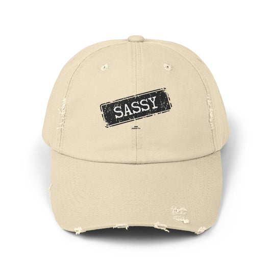 Sassy Distressed Cap | Unisex Casual Hat, Perfect for Gifts, Stylish Accessories, Daily Wear, Trendy Fashion