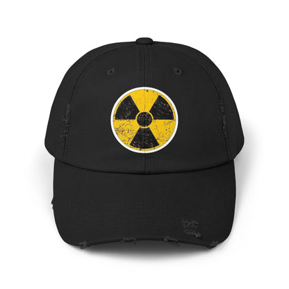 Vintage-Inspired Nuclear Cap, Distressed Adjustable Hat for Casual Wear, Perfect Gift for Friends, Art Lovers, and Festivals