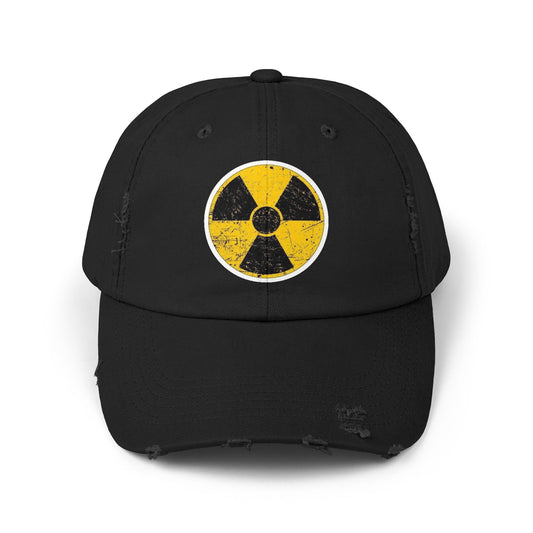 Vintage-Inspired Nuclear Cap, Distressed Adjustable Hat for Casual Wear, Perfect Gift for Friends, Art Lovers, and Festivals