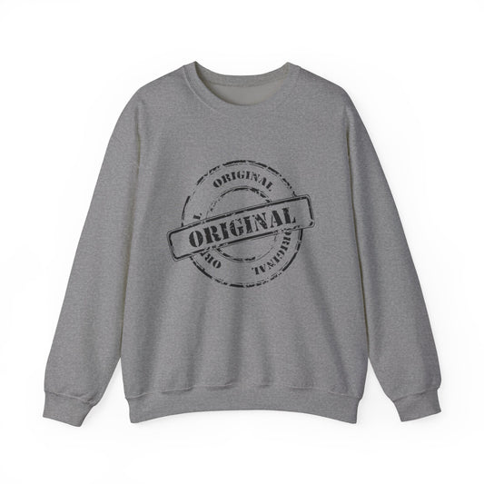 Original Stamp Crewneck Sweatshirt | Cozy Gift for Friends, Unisex Sweater, Fall Layering, Casual Fashion, Original Design