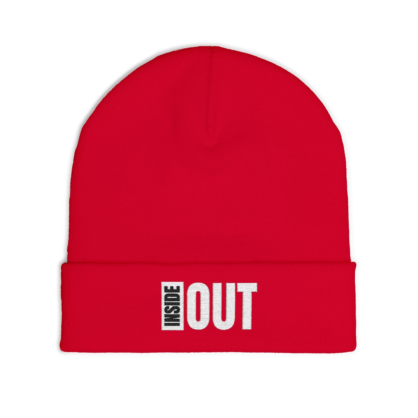 Cozy Knit Beanie with 'INSIDE OUT' Embroidery | Winter Hat, Gift, Fashion Accessory, Everyday Wear, Unisex Beanie