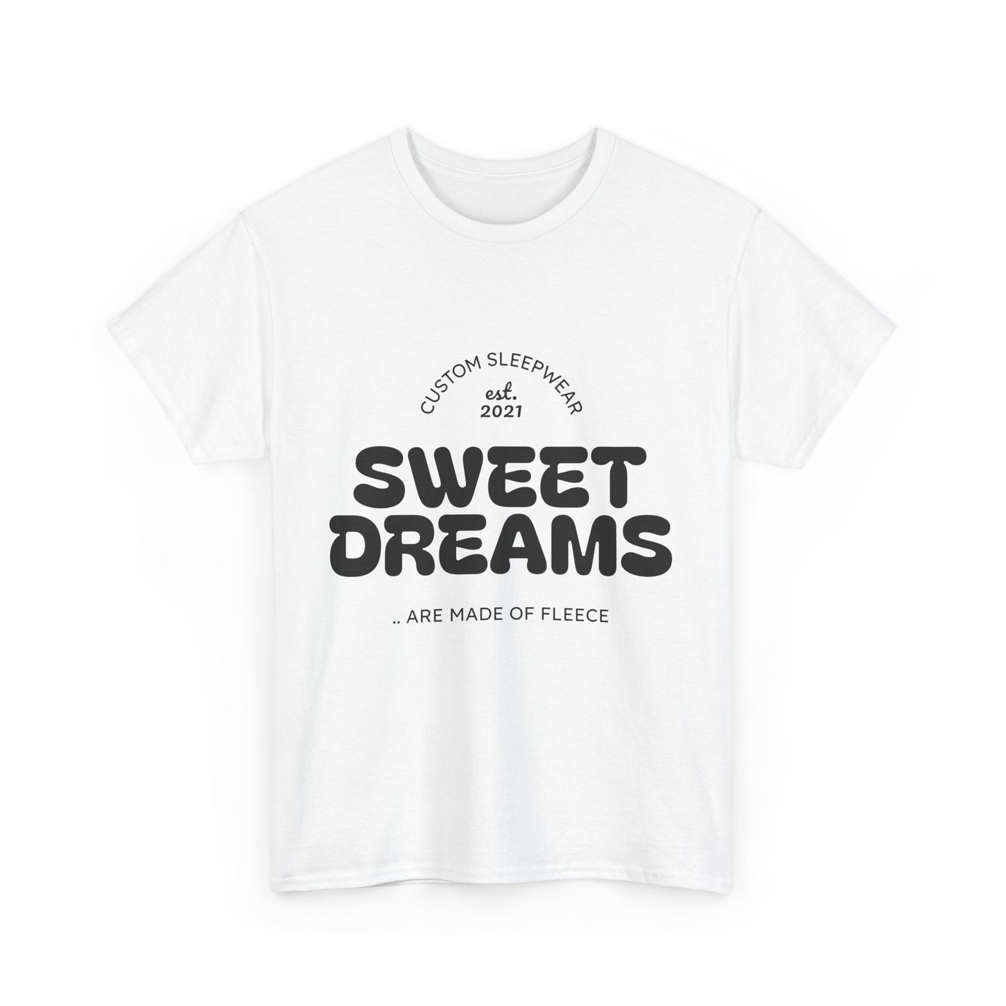 Sweet Dreams Heavy Cotton Tee, Cozy Sleep Shirt, Funny Sleepwear, Gift for Sleep Lovers, Birthday Pajama Top, Unisex T-Shirt