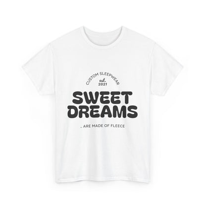 Sweet Dreams Heavy Cotton Tee, Cozy Sleep Shirt, Funny Sleepwear, Gift for Sleep Lovers, Birthday Pajama Top, Unisex T-Shirt