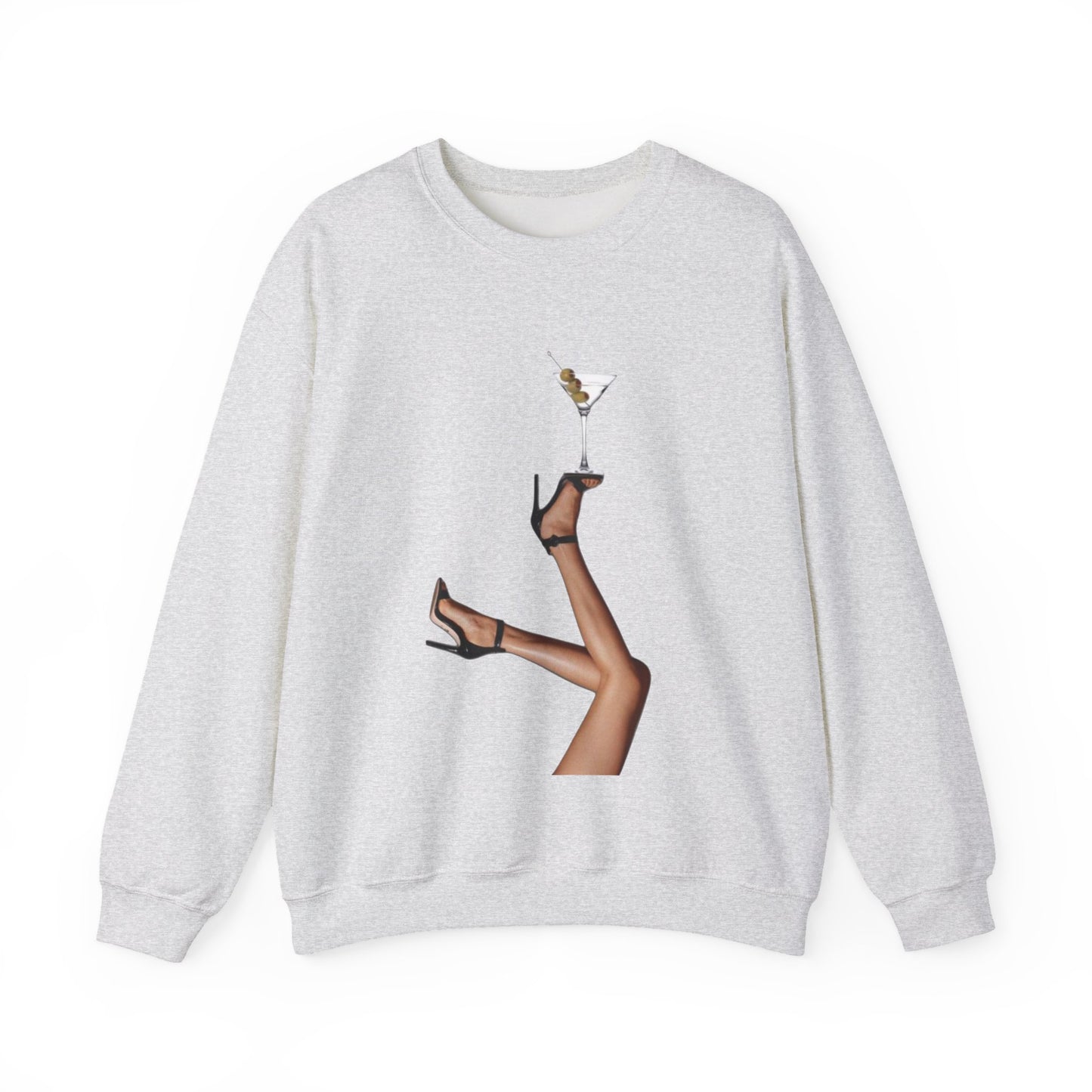 Chic Martini Legs Sweatshirt, Fashion Forward, Cocktail Party Attire, Cozy Unisex Crewneck, Gifts for Her
