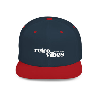 Retro Vibes Flat Bill Snapback Cap, Trendy Snapback Hat, Casual Streetwear Accessory, Unique Gift for Him/Her, Perfect for Festivals