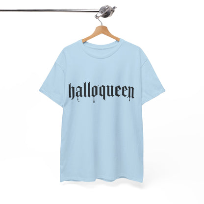 Halloween Heavy Cotton Tee, Halloqueen Graphic Shirt, Fall Festival Tee, Spooky Season Apparel, Halloween Costume Top
