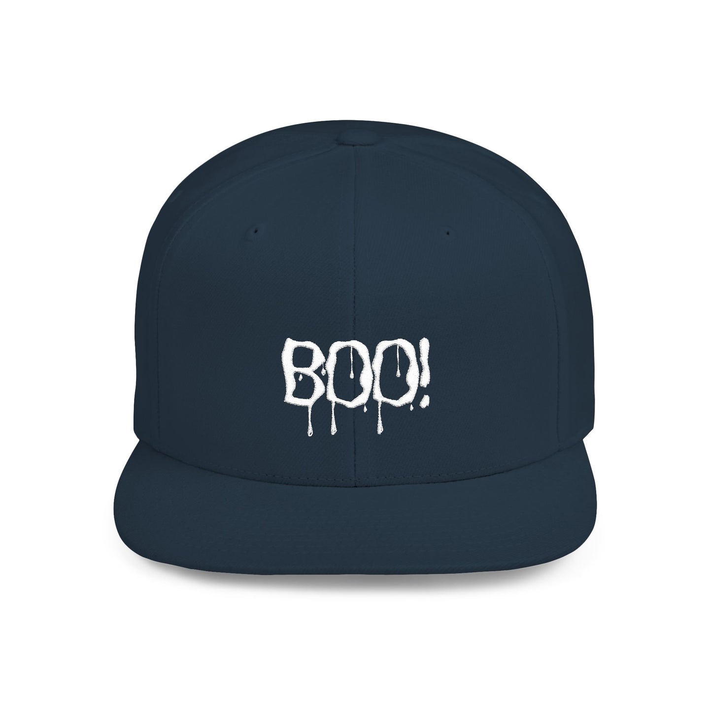 Boo! Halloween Flat Bill Snapback Hat, Spooky Cap, Fall Outfit Accessory, Costume Party Headwear, Halloween Gift