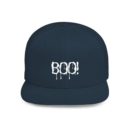 Boo! Halloween Flat Bill Snapback Hat, Spooky Cap, Fall Outfit Accessory, Costume Party Headwear, Halloween Gift