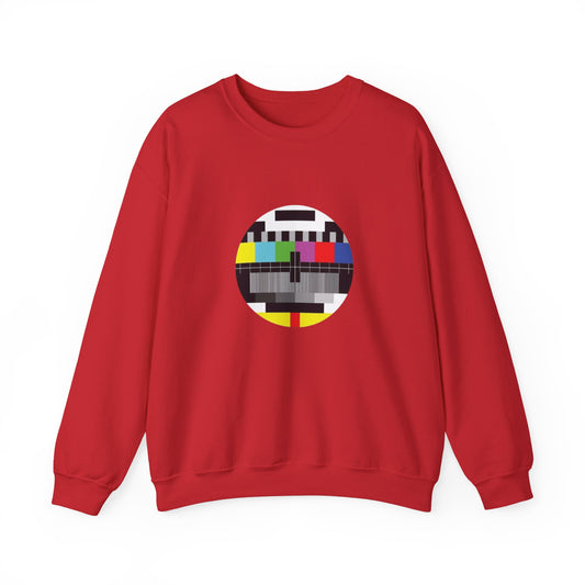 Colorful Retro Test Pattern Sweatshirt, Cozy Graphic Sweater, Unisex Crewneck Apparel, Perfect for Gifting and Everyday Wear
