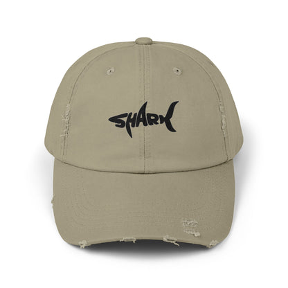 Unisex Distressed Cap - Vintage Vibe, Perfect for Shark Lovers, Summer Outings, Casual Wear, Gift Idea for Birthdays