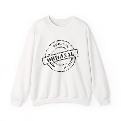 Original Stamp Crewneck Sweatshirt | Cozy Gift for Friends, Unisex Sweater, Fall Layering, Casual Fashion, Original Design