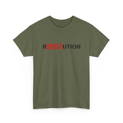 Heavy Cotton Tee with REVO-lution Design - Casual Wear, Statement Shirt, Gift for Activists, Streetwear Essential
