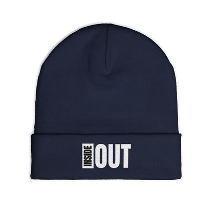 Cozy Knit Beanie with 'INSIDE OUT' Embroidery | Winter Hat, Gift, Fashion Accessory, Everyday Wear, Unisex Beanie