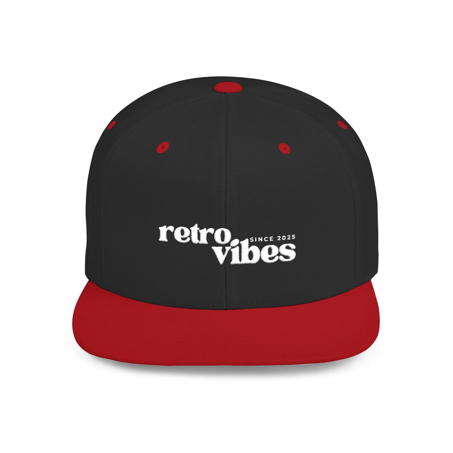 Retro Vibes Flat Bill Snapback Cap, Trendy Snapback Hat, Casual Streetwear Accessory, Unique Gift for Him/Her, Perfect for Festivals