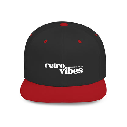 Retro Vibes Flat Bill Snapback Cap, Trendy Snapback Hat, Casual Streetwear Accessory, Unique Gift for Him/Her, Perfect for Festivals