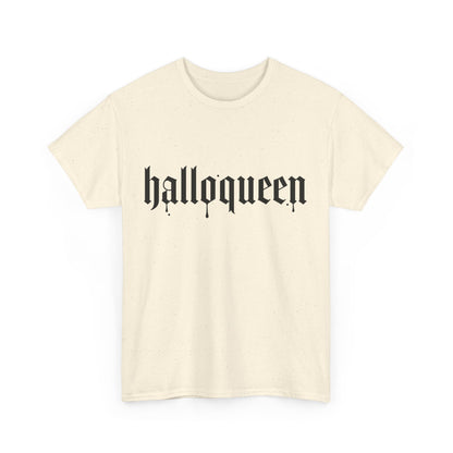 Halloween Heavy Cotton Tee, Halloqueen Graphic Shirt, Fall Festival Tee, Spooky Season Apparel, Halloween Costume Top