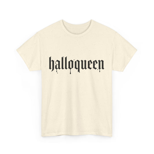 Halloween Heavy Cotton Tee, Halloqueen Graphic Shirt, Fall Festival Tee, Spooky Season Apparel, Halloween Costume Top