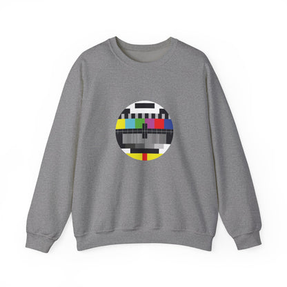 Colorful Retro Test Pattern Sweatshirt, Cozy Graphic Sweater, Unisex Crewneck Apparel, Perfect for Gifting and Everyday Wear
