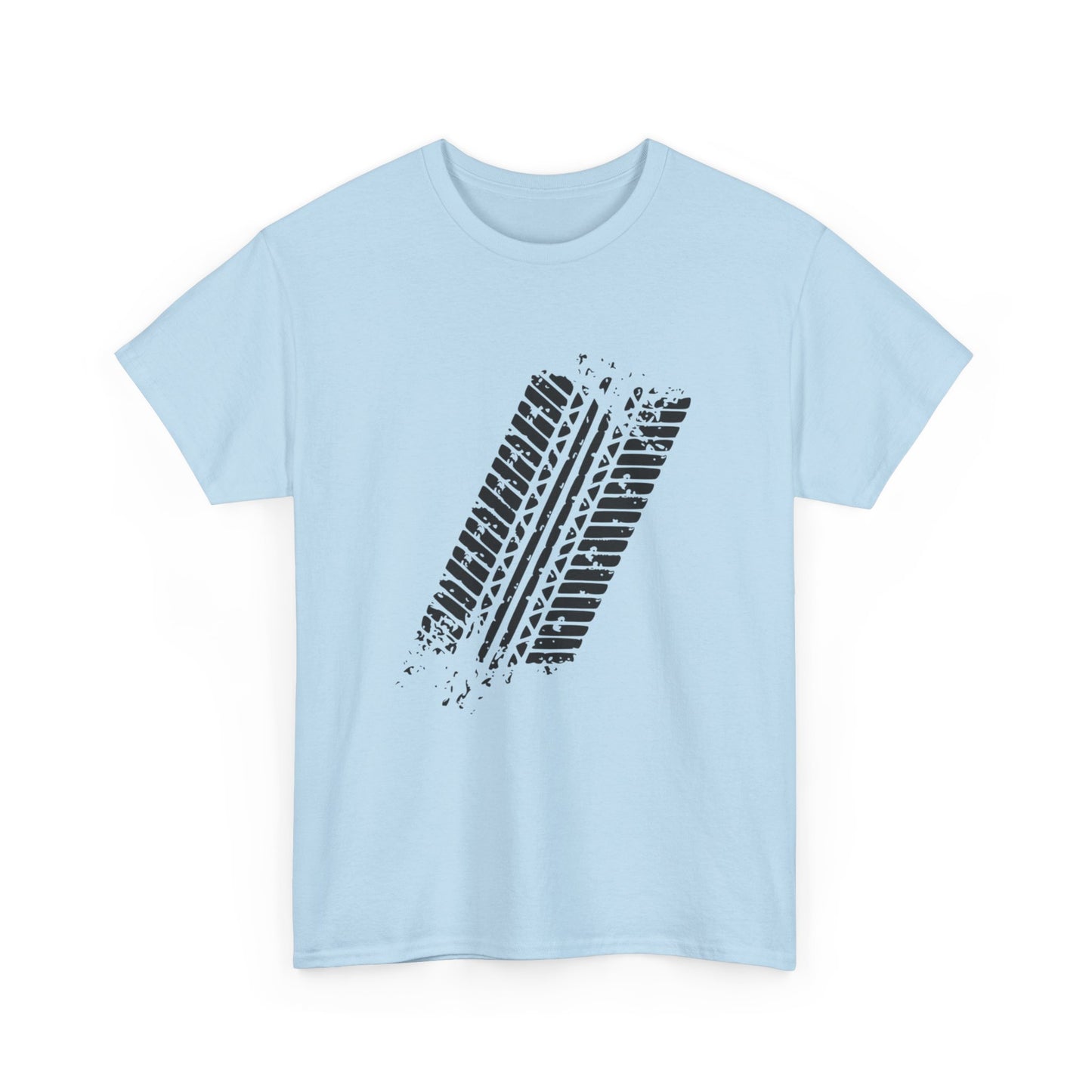 Stylish Heavy Cotton Tee with Bold Tire Track Design | Casual Wear, Streetwear, Gift for Car Lovers, Trendy T-Shirt, Everyday