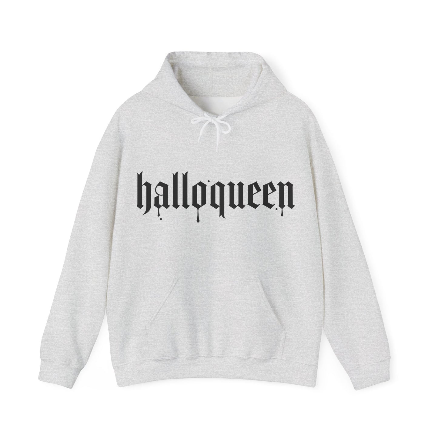 Halloween Hooded Sweatshirt, Halloqueen Pullover, Unisex Fall Apparel, Cozy Halloween Outfit, Spooky Season Gift