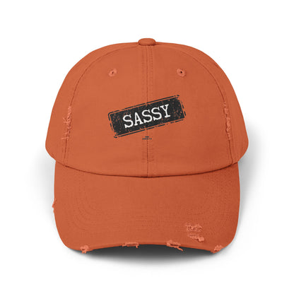 Sassy Distressed Cap | Unisex Casual Hat, Perfect for Gifts, Stylish Accessories, Daily Wear, Trendy Fashion