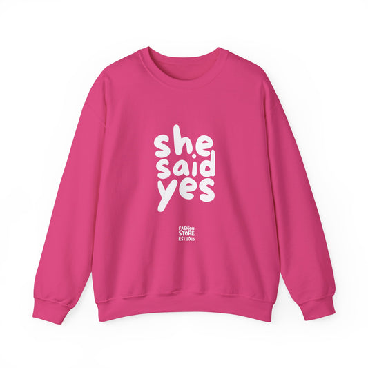 She Said Yes Sweatshirt, Engagement Gift for Bride-to-Be, Cozy Crewneck, Wedding Celebration, Proposal Reminder