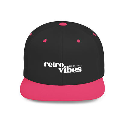 Retro Vibes Flat Bill Snapback Cap, Trendy Snapback Hat, Casual Streetwear Accessory, Unique Gift for Him/Her, Perfect for Festivals