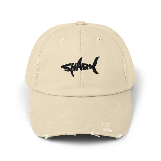 Unisex Distressed Cap - Vintage Vibe, Perfect for Shark Lovers, Summer Outings, Casual Wear, Gift Idea for Birthdays