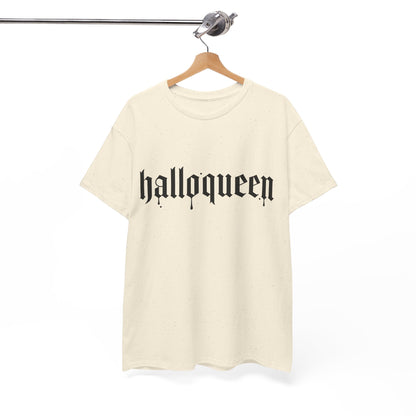 Halloween Heavy Cotton Tee, Halloqueen Graphic Shirt, Fall Festival Tee, Spooky Season Apparel, Halloween Costume Top