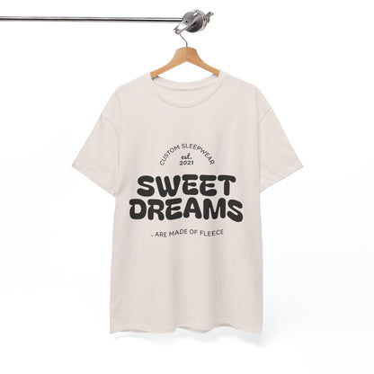 Sweet Dreams Heavy Cotton Tee, Cozy Sleep Shirt, Funny Sleepwear, Gift for Sleep Lovers, Birthday Pajama Top, Unisex T-Shirt