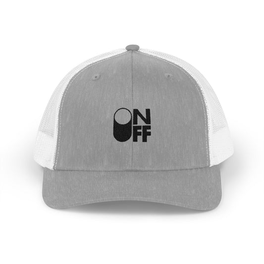 Stylish Snapback Trucker Cap - ON/OFF Design for Casual Wear, Gifts, Outdoor Events, Fashion Statement, Everyday Use
