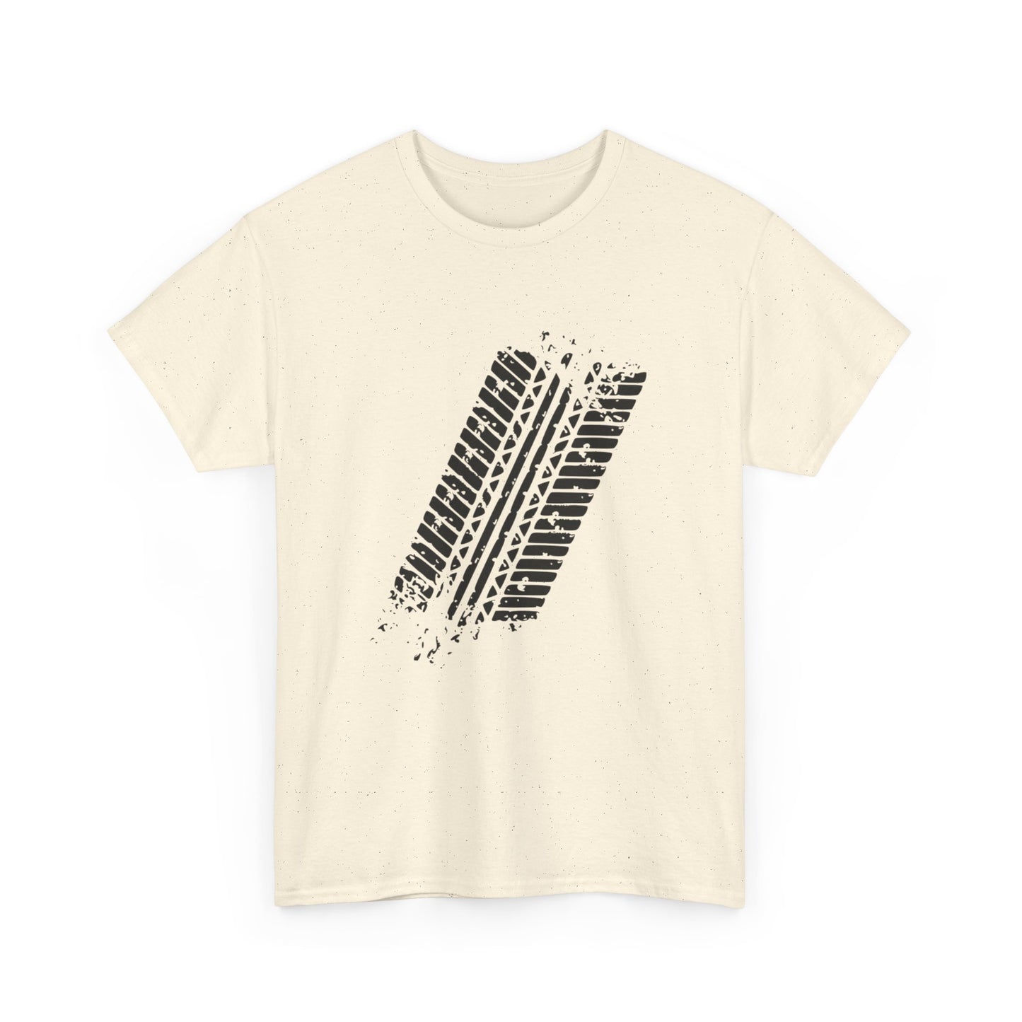 Stylish Heavy Cotton Tee with Bold Tire Track Design | Casual Wear, Streetwear, Gift for Car Lovers, Trendy T-Shirt, Everyday
