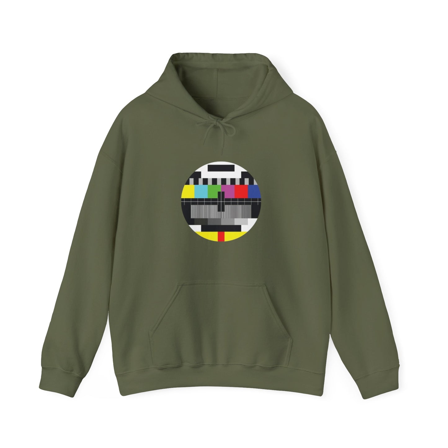 Vintage TV Test Pattern Hoodie, Cozy Unisex Sweatshirt for Home, Unique Gift for Tech Lovers, Retro Apparel, Perfect for Casual Wear