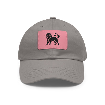 Stylish Dad Hat with Leather Lion Patch - Casual Cap for Everyday Wear, Gifts for Him, Summer Accessories, Adjustable Hat