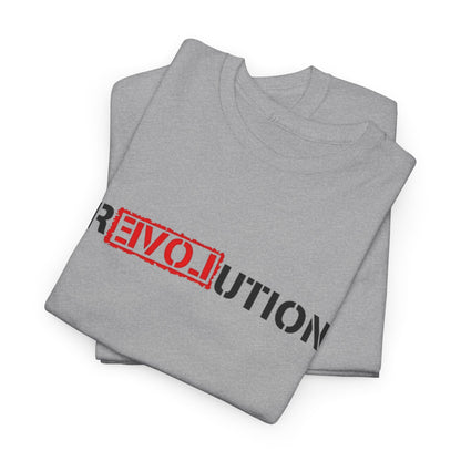 Heavy Cotton Tee with REVO-lution Design - Casual Wear, Statement Shirt, Gift for Activists, Streetwear Essential