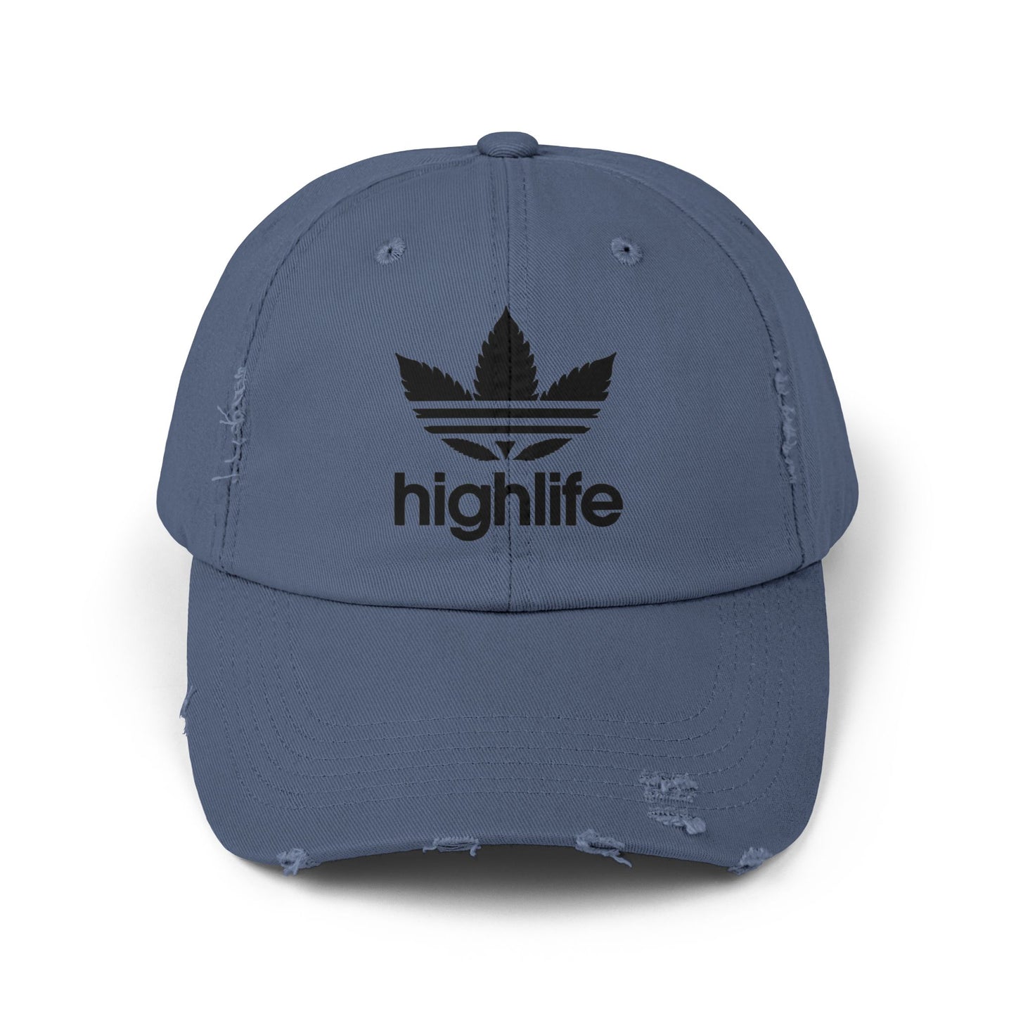 Stylish Distressed Cap - Casual Fashion Accessory, Trendy Summer Hat, Gift for Him/Her, Streetwear Essential, Highlife Graphic Design