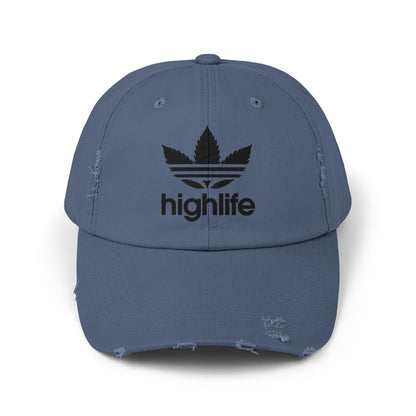 Stylish Distressed Cap - Casual Fashion Accessory, Trendy Summer Hat, Gift for Him/Her, Streetwear Essential, Highlife Graphic Design