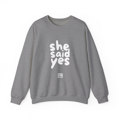She Said Yes Sweatshirt, Engagement Gift for Bride-to-Be, Cozy Crewneck, Wedding Celebration, Proposal Reminder