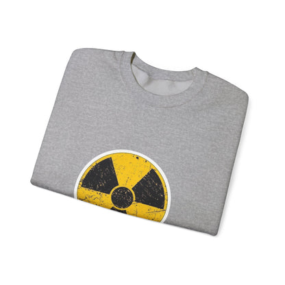 Radiation Symbol Sweatshirt, Vintage Crewneck, Unisex Cozy Attire, Casual Everyday Wear, Perfect Gift for Geek Culture